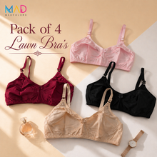 Load image into Gallery viewer, Pack of 4 Madcolors Very Very Soft Lawn Bra's
