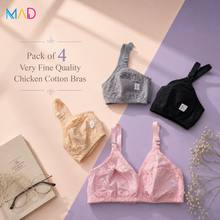 Load image into Gallery viewer, Pack of 4 Very Fine Quailty Chicken Cotton Bras