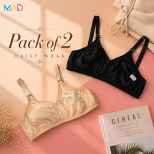 Load image into Gallery viewer, Pack of 2 MadColors Daily Wear Cotton Bra
