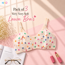 Load image into Gallery viewer, Pack of 3 Very Fine Quailty Lawn Bra's
