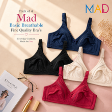 Load image into Gallery viewer, Pack of 4 MadColorsFine Quailty Breathable Bra
