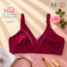 Load image into Gallery viewer, Pack of 4 MadColorsFine Quailty Breathable Bra
