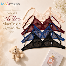 Load image into Gallery viewer, Pack of 4 Hollow MadColors Soft Net Bra
