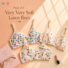 Load image into Gallery viewer, Pack of 3 Very Fine Quailty Lawn Bra's
