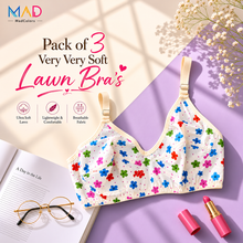 Load image into Gallery viewer, Pack of 3 Very Fine Quailty Lawn Bra's
