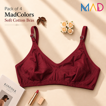 Load image into Gallery viewer, Pack of 4 Essential MadColors Cotton Bras

